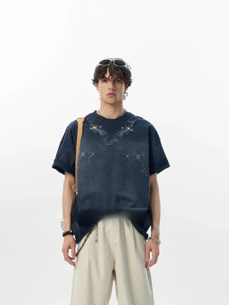 Retro Printed Short Sleeve Stylish T-Shirt