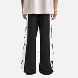Star Patch Color Block Wide Leg Sweatpants