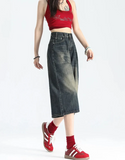 Blue Vintage High Waist Denim Short