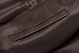 Retro Rivets Embroidery PU Leather Hooded Jacket