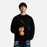 Streetwear Gradient Beaded Crewneck Sweatshirt