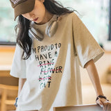 Vintage Letter Print Oversized Graphic T-shirt
