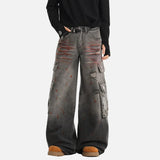 American Style Ink Splash Denim Cargo Jeans