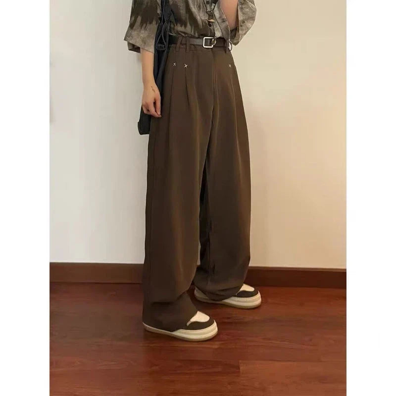 Retro Loose American Japanese Pleated Trousers
