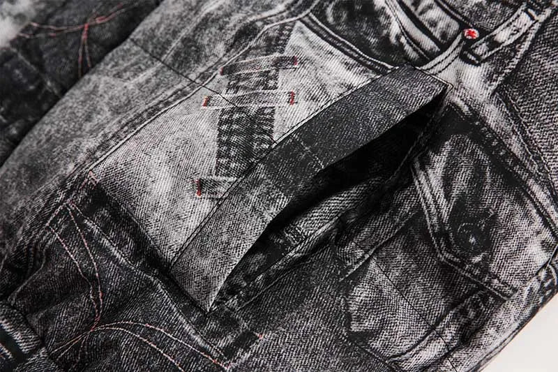 Minimalist Graffiti Printed Loose Hip Hop Jacket