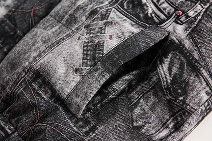 Minimalist Graffiti Printed Loose Hip Hop Jacket