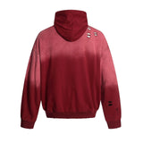 Breathable Edgy Distressed Gradient Zip-UP Hoodie