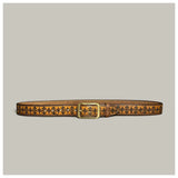 Retro Handmade Brown Leather Engraved Belt