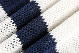 Y2K Plush Striped Lace Up Knitted Sweater