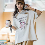 Vintage Letter Print Oversized Graphic T-shirt