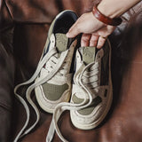 Retro Color Block Lace Up Casual Skate Sneakers