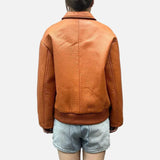 Vintage Bubble Genuine Sheepskin Leather Jacket