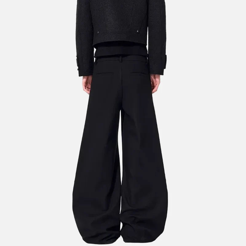 Effortless Solid Color Wide Leg Casual Pants