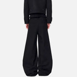Effortless Solid Color Wide Leg Casual Pants