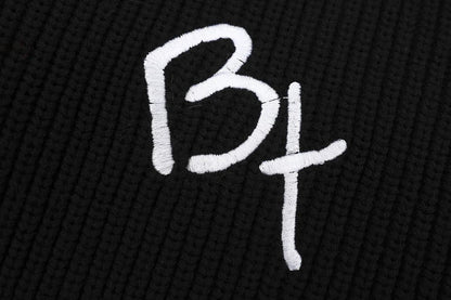 Y2k Letter Embroidery Turtleneck Sweater