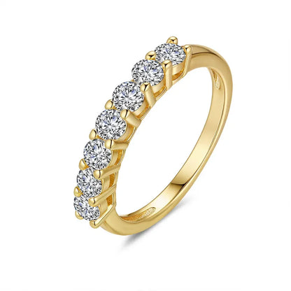 Luxurious Seven Star Row Moissanite Diamond Ring