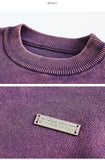 Patched Solid Color Sweatshirt