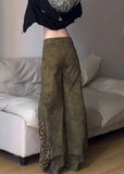 Stylish Leopard Print Wide Fit Jeans