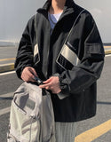 Zip-Up Turn Down Collar Jacket
