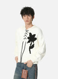 Streetwear Korean Style Floral Knitted Sweater