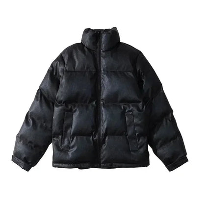 Men Black Winter Parka Padded Casual Jacket