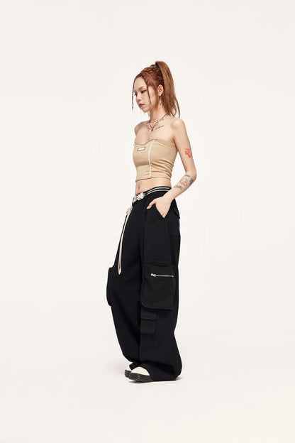 Multi Pockets Wide Leg Cargo Pants