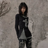 Grunge Patchwork Knitted Long Sleeve Top