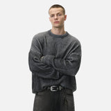 Streetwear Colorblock Loose Crewneck Knit Sweater