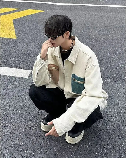 Trendy Cowboy Style Multi Pockets Denim Jacket