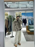 Elegant Plush Lapel Button Faux Faur Jacket