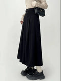 Pleated Dark Academia Midi Skirt