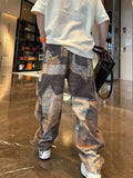 Retro Oversize Color Block Tapered Pants