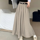 Solid Color Korean High-waisted Skirt