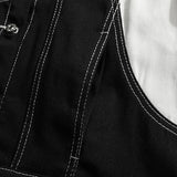 Black And White Color Blocking Denim Jacket