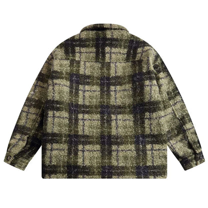 Plaid Quilted Cartoon Embroidery Jacket