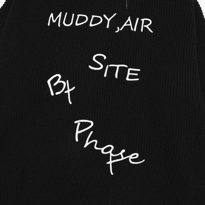 Y2k Letter Embroidery Turtleneck Sweater