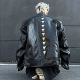 Metallic Deconstruction Darkwear Leather Jacket