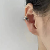 Gothic Punk Silver Cross Star Earrings