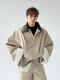 Flattering Chic Pocket Splicing Collar Jacket