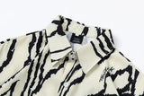 Irregular Stripes Graphic Printed Short Sleeve Shirt