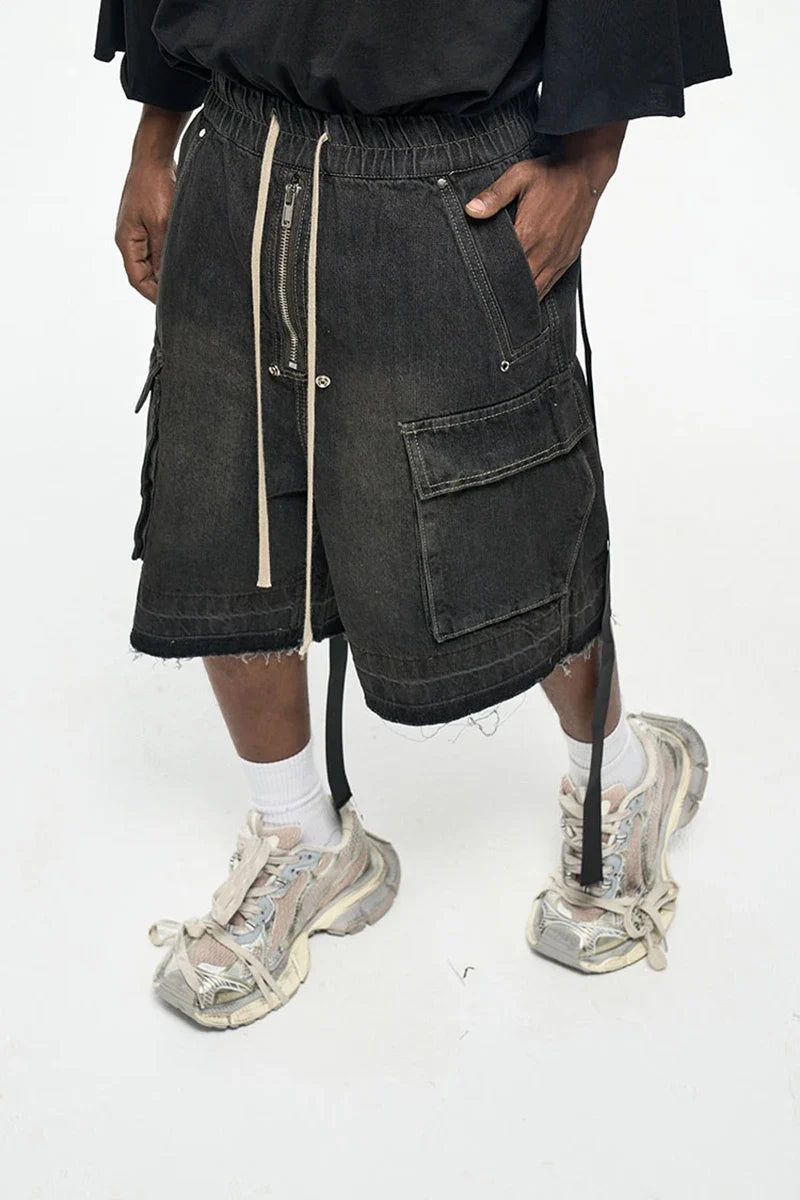 Zip-Up Loose Washed Pocket Jorts