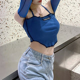 Ribbed Camisole Off-Shoulder Crop Top