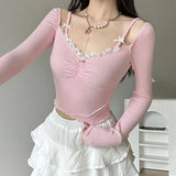 Coquette Long-Sleeve Crop Top