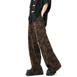 Retro Japanese Style Printed Wide Leg Pants