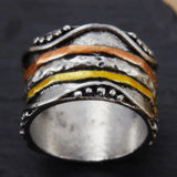 Geometric Irregular Punk Style Wide Face Rings
