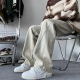 Streetwear American Style High Street Splicing Jeans