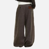 Versatile Patchwork Houndstooth Suit Pants