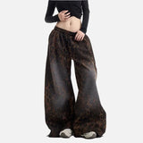 Y2K Leopard Print Sports Oversized Sweatpants