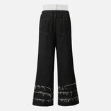 Elastic Waist Drawstring Camouflage Flare Jeans