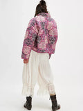 Purple Floral Boho Chic Padded Jacket
